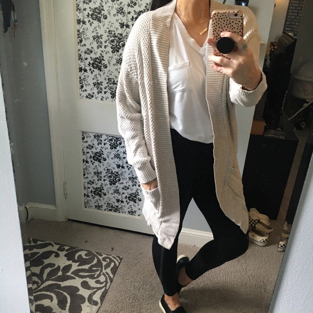 Cream cardigan from Express